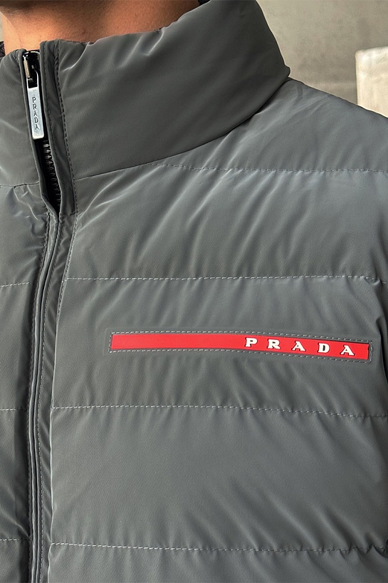 Куртка с вязаными рукавами Prada Linea Rossa - Grey