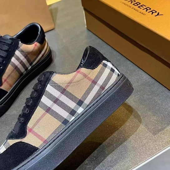 Комбинированные кроссовки Burberry Vintage Check