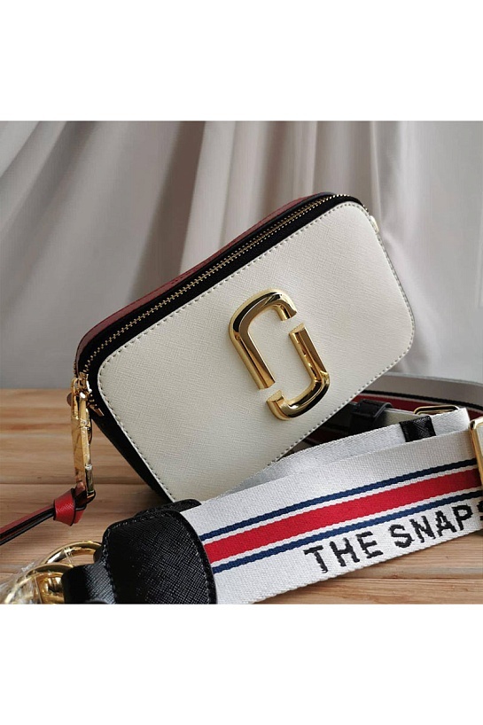 Кожаная сумка Marc Jacobs The Snapshot Coconut Multi 19x11 см