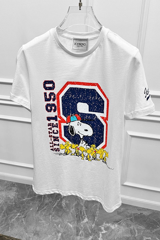 Мужская белая футболка Iceberg Snoopy