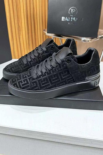 Мужские кроссовки Balmain Monogram B-Court - Black   