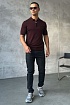 Мужское поло Stefano Ricci Eagle zip-neck - Burgundy
