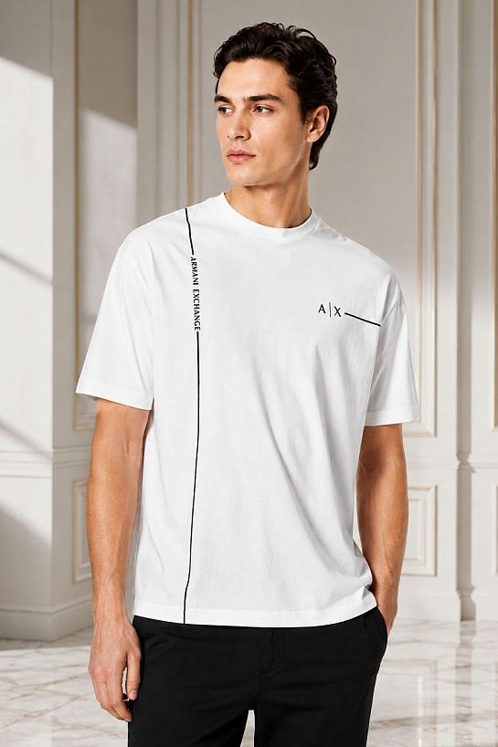 Мужская белая футболка Armani Exchange