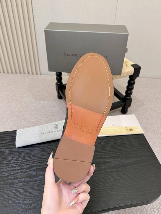 Кожаные ботинки Brunello Cucinelli derby - Navy