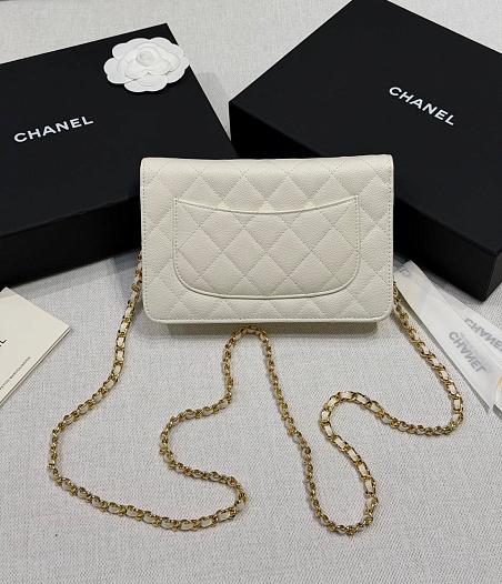 Кожаная сумка Chanel Wallet on Chain premium 19x12x4 см   