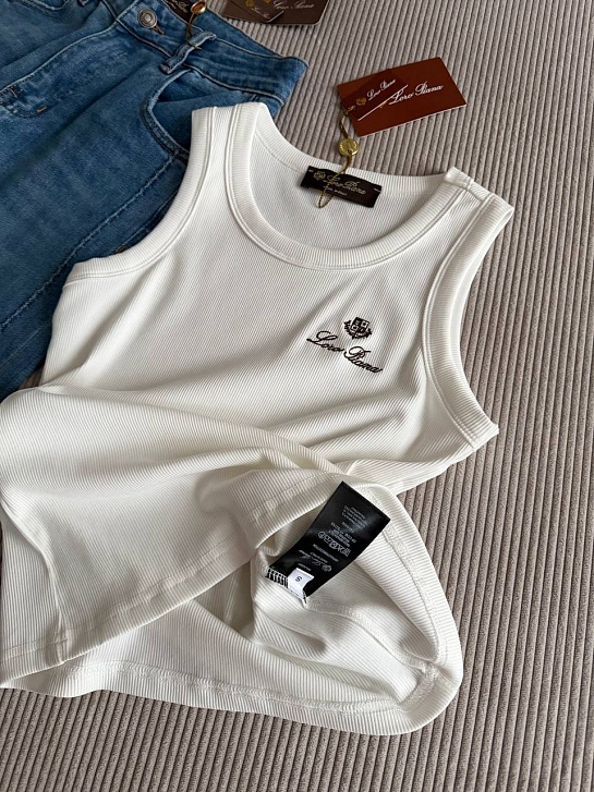 Женская белая майка Loro Piana premium 