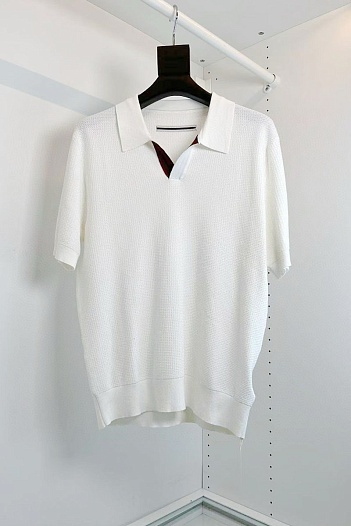 Мужское поло Zegna buttonless - White   