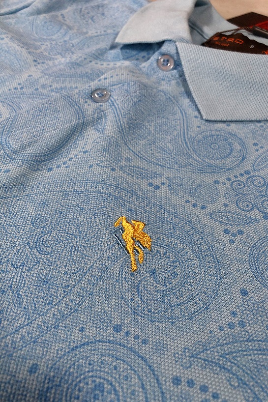 Классическое мужское поло Etro голубого цвета