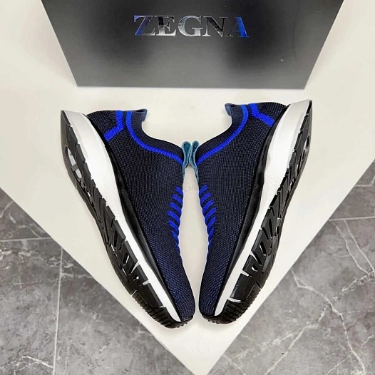 Мужские текстильные кроссовки Ermenegildo Zegna - Blue   
