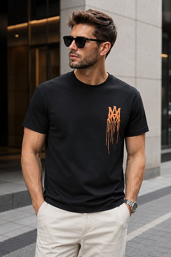 Мужская футболка Amiri Spray Paint Ma Tee - Black   