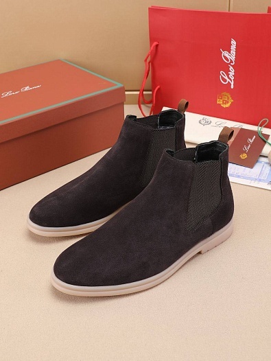 Замшевые ботинки с мехом Loro Piana   