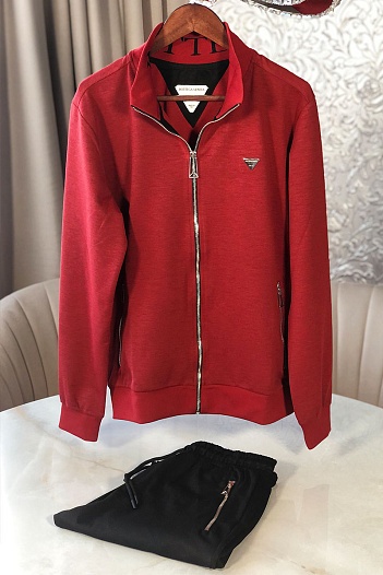 Мужская красная кофта Bottega Veneta logo-plaque   