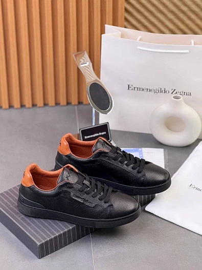 Мужские кожаные кроссовки Ermenegildo Zegna   