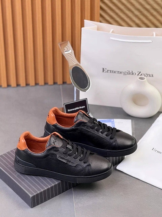 Мужские кожаные кроссовки Ermenegildo Zegna