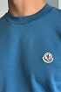 Свитшот голубого цвета Moncler logo-patch
