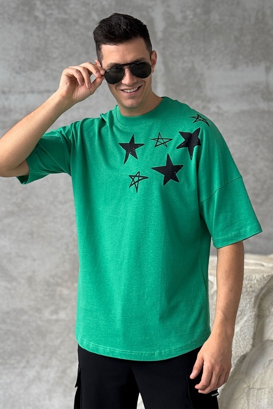 Оверсайз футболка Palm Angels Shooting Star - Green
