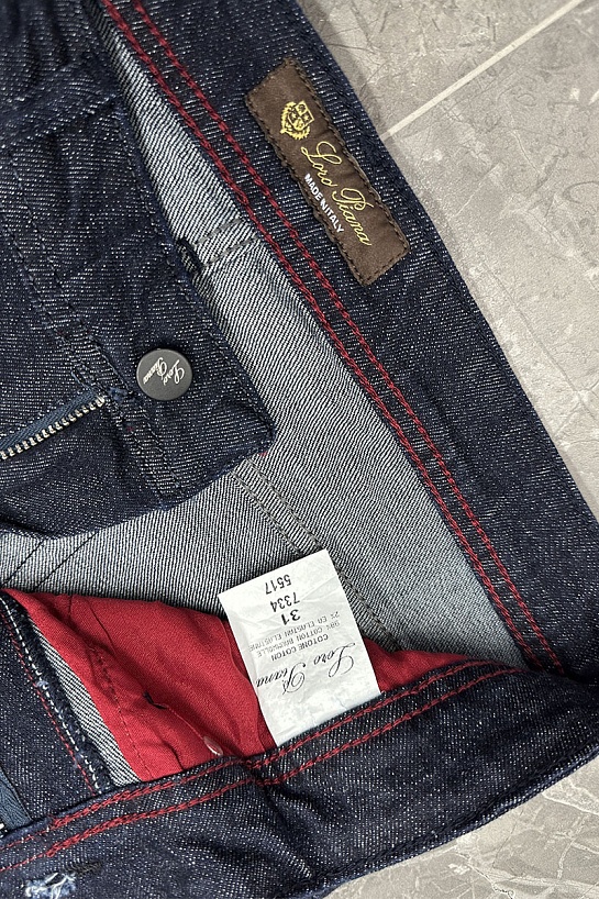 Джинсы тёмно-синего цвета Loro Piana regular fit
