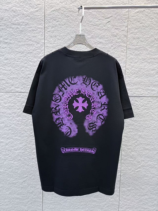 Чёрная оверсайз футболка Chrome Hearts premium