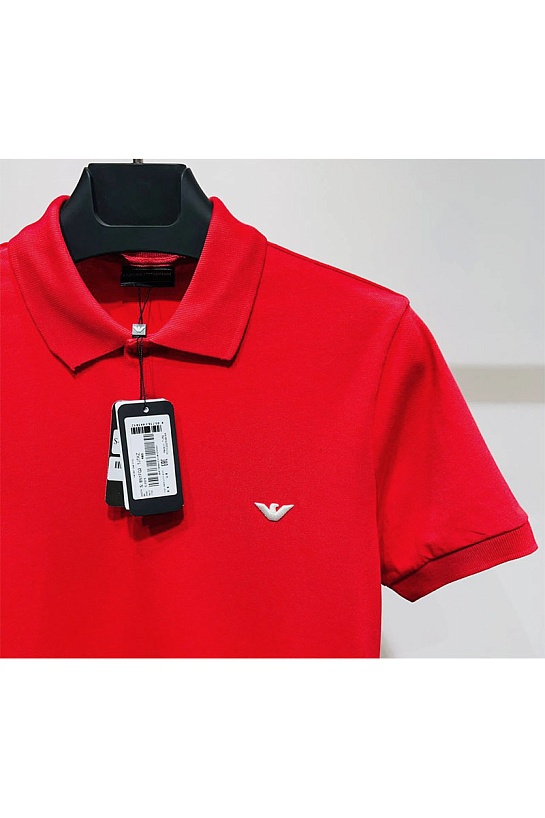 Красное поло Emporio Armani logo-embroidered