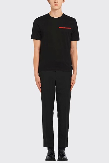 Футболка чёрного цвета Prada pique   