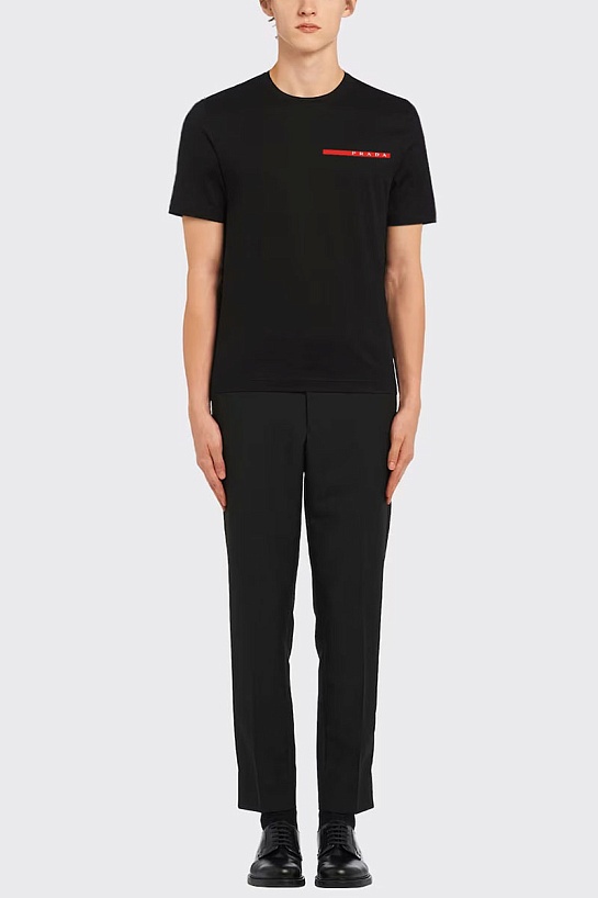 Футболка чёрного цвета Prada pique