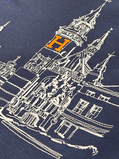 Футболка синего цвета Hermes Premium   