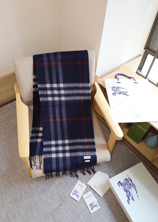 Шарф Burberry two-tone Check premium 168x30 см - Navy