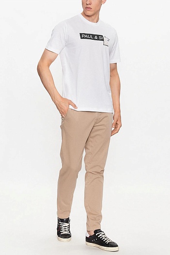 Футболка белого цвета Paul & Shark logo-print   