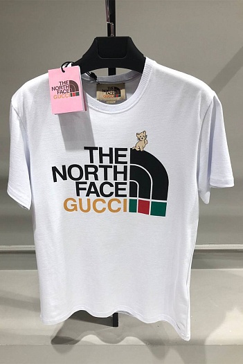 Белая оверсайз футболка Gucci The North Face Collaboration   
