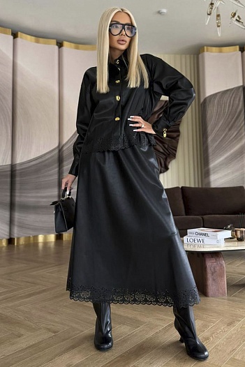 Женский костюм из эко кожи Schiaparelli Premium   