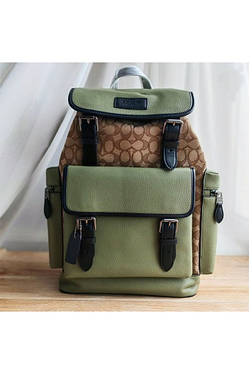 Кожаный рюкзак Coach - Green 45x30 см   