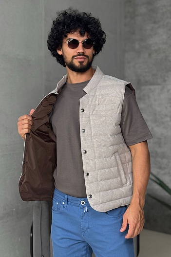 Мужской бежевый жилет Loro Piana   