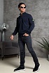 Мужская тёмно-синяя кофта с патчем на плече Stone Island Zip Neck