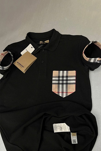 Мужское поло Burberry чёрного цвета   