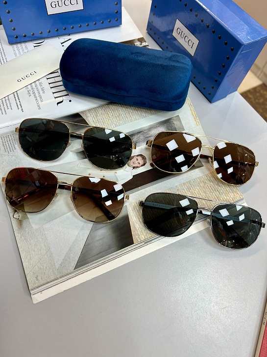 Брендовые солнцезащитные очки авиаторы Gucci