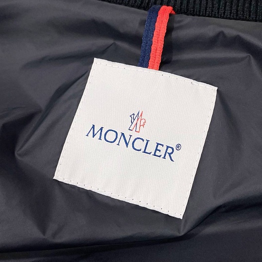 Мужская вязанная куртка Moncler logo-patch - Black   