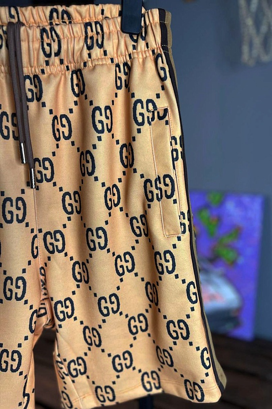 Мужские шорты жёлтого цвета Gucci GG jacquard