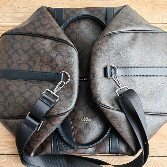 Кожаная дорожная сумка Coach monogram 50x28 см