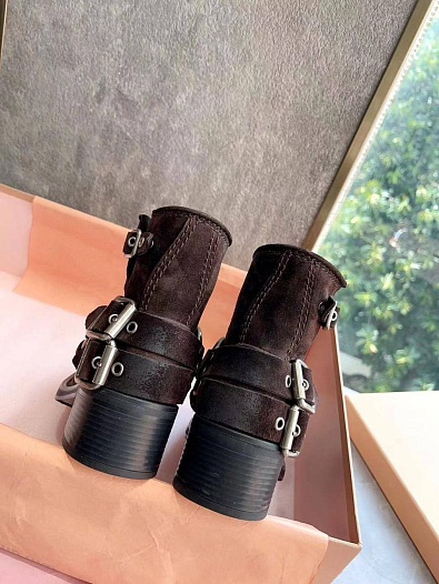 Женские замшевые ботинки MIU MIU Ankle Premium   