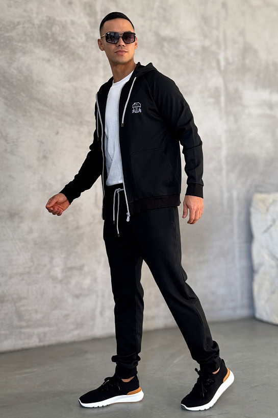 Спортивные штаны Brunello Cucinelli logo-embroidered - Black