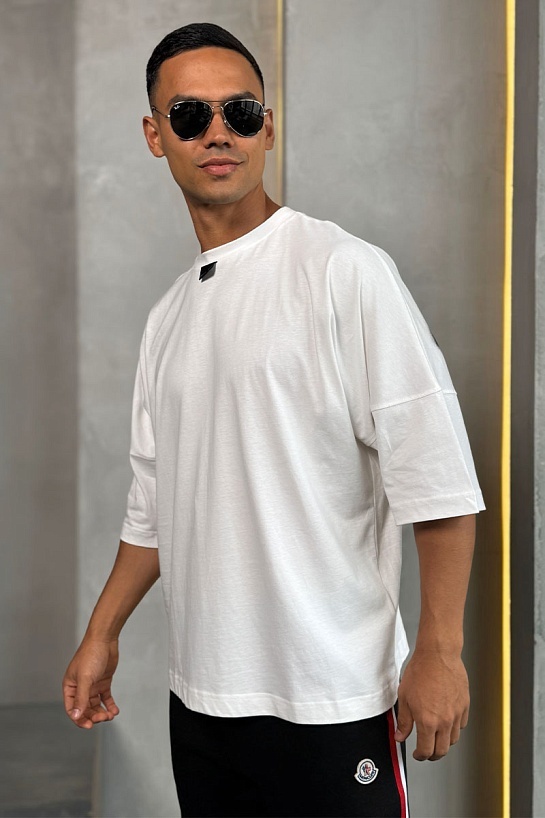 Белая оверсайз футболка Palm Angels Blurred Logo