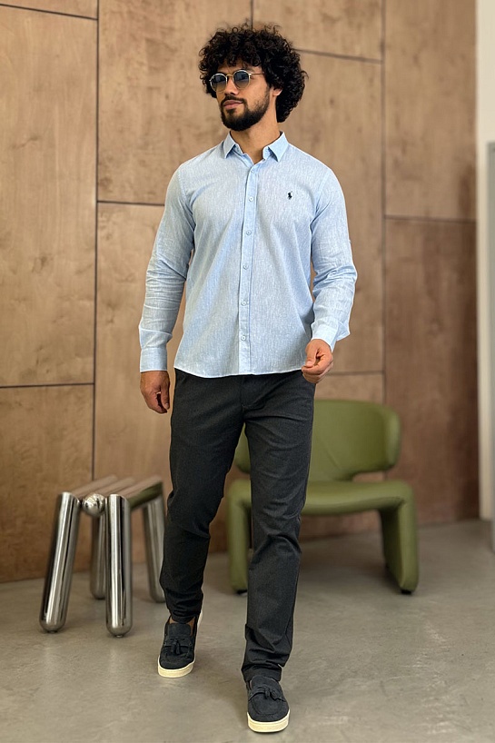 Мужская рубашка Роlо Ralрh Lаurеn голубого цвета