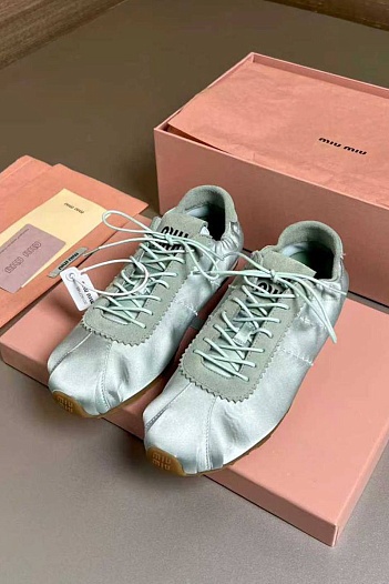 Женские кроссовки MIU MIU Plume Satin premium   