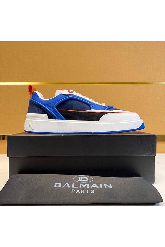 Комбинированные кроссовки Balmain синего цвета