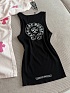 Женская чёрная майка Chrome Hearts premium