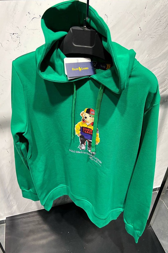 Мужское худи Polo Ralph Lauren bear-print Snow Beach - Green