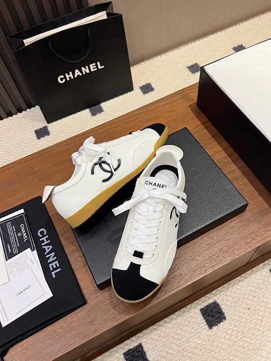 Женские кожаные кроссовки Chanel premium