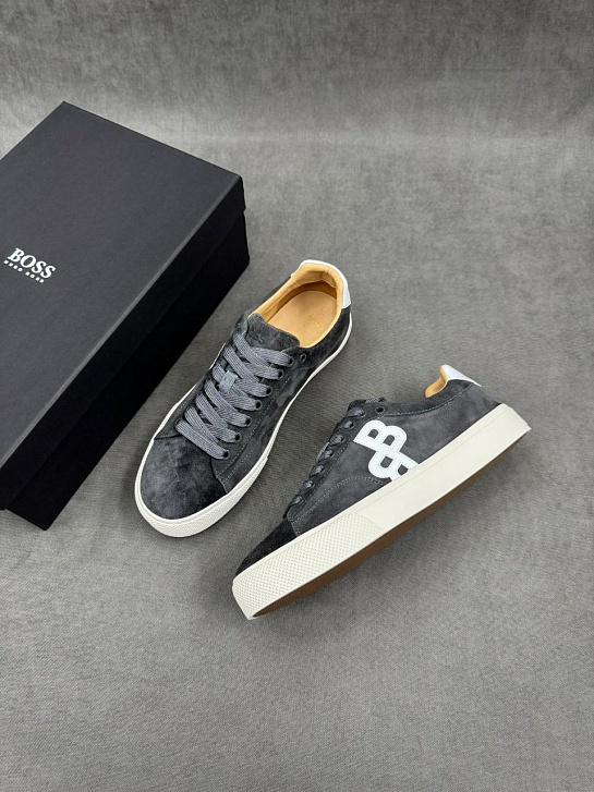 Замшевые кроссовки Hugo Boss Aiden - Grey