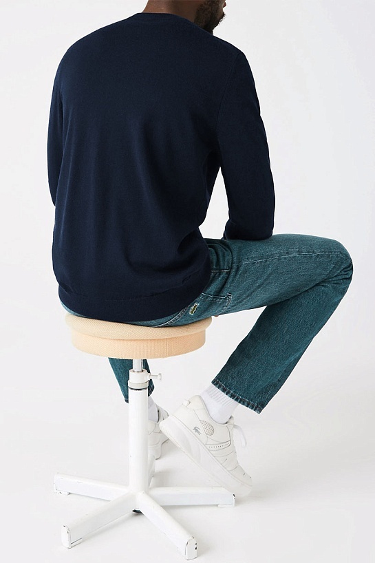 Джемпер тёмно-синего цвета Lacoste V-Neck