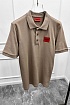 Мужское бежевое поло Hugo Boss classic badge